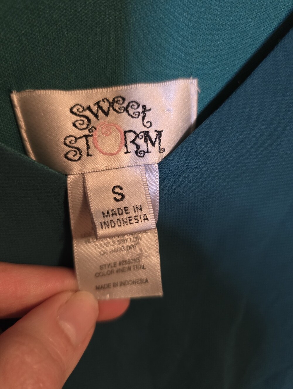 Sweet Storm Teal Dress - Picture 3 of 4